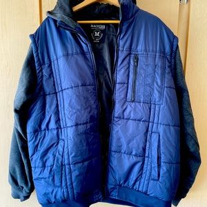 Men’s Big & Tall.  Blue fleece and Nylon Jacket.